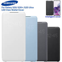 Оригинальный чехол для Samsung со светодиодной подсветкой, чехол для смартфона Samsung Galaxy S20 S20 + S20, ультра светодиодный Чехол-бумажник, тонкий флип-чехол S20 Ultra 2024 - купить недорого