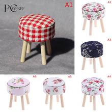 1/12 Scale Dollhouse Miniature Furniture Round Floral Stool Chair ACC for Dolls House Decor Kids Children Pretend Play Toy 2024 - buy cheap