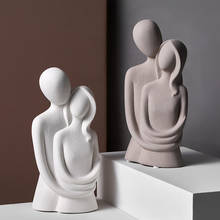Casais de cerâmica escultura decoração para casa acessórios para sala estar decoração de mesa abstracto estátua desktop decorativo 2024 - compre barato