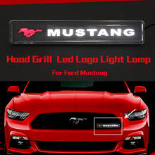 Для Mustang GT350 GT500 с рисунком «Пони» для эмблемы DRL дневные ходовые светильник капюшон решетка капота Светодиодная лампа для логотипа 2024 - купить недорого