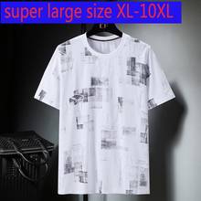 New Arrival Fashion Super Large Cotton Casual O-neck Print Knitted Short Sleeve T Shirt Plus Size XL2XL3XL4XL5XL6XL7XL8XL9XL10XL 2024 - buy cheap