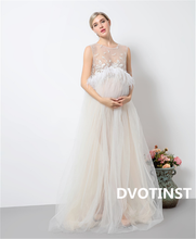 Dvotinst Photography Props Maternity Dresses for Photo Shoot Pregnancy Dress Pregnant White Lace Perspective Elegant Studio Prop 2024 - buy cheap