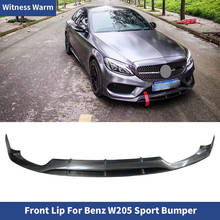 for Mercedes-benz c Class W205 C200 C300 2014-2018 Carbon Fiber Front Bumper Lip Splitters Sport Bumper Car Body Kit 2024 - buy cheap