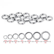 50pcs/100pcs Stainless Steel Fishing Split Rings for Crank Hard Bait Silver Double Loop Split Open Carp Tool Fishing Accessories 2024 - buy cheap