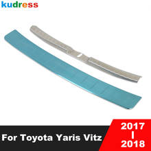For Toyota Yaris Vitz 2017 2018 Stainless Steel Tail Rear Door Trunk Bumper Cover Trim Tailgate Door Sill Plate Car Styling 2pcs 2024 - buy cheap