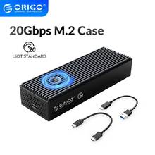 ORICO LSDT 20Gbps M.2 NVME SSD Case Built-in Cooling Fan Type-C M2 PCIE NVME SSD Enclosure For M.2 NVME 2230 2242 2260 2280 SSD 2024 - buy cheap