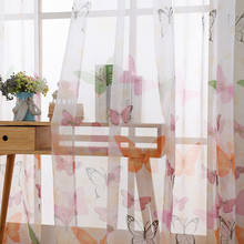 1x2M Romantic Bedroom Butterfly Gauze Curtain for Living Room Home Decor Window Sheer Voile Curtains Tulle Windows Door Curtain 2024 - buy cheap