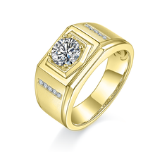 GEM'S BALLET-Anillo de moissanita de Plata de Ley 925 para hombre, redondo de boda, 1 Ct. 6,5mm, anillo solitario de moissanita de diamante para hombre 2024 - compra barato
