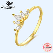 Trustdavis Real 925 Sterling Silver Simple Lovely Delicate Crown Dazzling CZ Finger Ring For Women Wedding 925 Jewelry DA1654 2024 - buy cheap