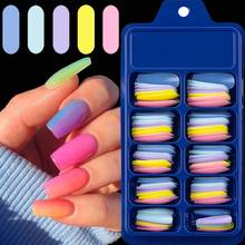 100pcs/set  Mixed Colors Full Cover Nail Tips Coffin Ballerina Fake Nails DIY Manicure False Nails Art Salon Extension Tools 2024 - buy cheap