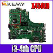 Akemy X450LD Laptop motherboard for ASUS X450LD X450LC X450LB X450L original mainboard 4GB-RAM i3-4th GT820M LVDS 2024 - buy cheap