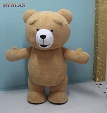 Disfraz inflable de oso de Mascota para adulto, traje personalizado de oso de peluche, Color marrón con soplador 2024 - compra barato