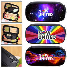 Estojo de maquiagem unissex 3d now united, bolsa para escola, material de cosméticos, com zíper 2024 - compre barato