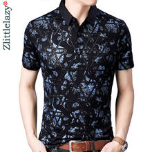Camisa polo masculina de manga curta, camiseta casual 2021 de marca de luxo para exercício, moda moda 52038 2024 - compre barato