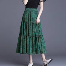 Faldas de gasa con estampado Floral, faldas largas hasta el tobillo, estilo bohemio, de primavera, estilo coreano 2024 - compra barato