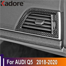 Para audi q5 2018 2019 2020 fibra de carbono ar condicionado saída ventilação capa guarnição moldagem interior acessórios do carro estilo 2024 - compre barato