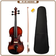 4/4 Solidwood Acoustic Violin Set Ebony Fretboard Tailpiece W/ Canvas Case+Brazilwood Bow+ Rosin+ Bridge 2024 - buy cheap
