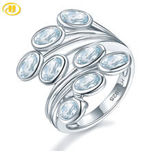 Обручальное кольцо с аквамарином, 2 карата, из серебра 925 пробы 2024 - купить недорого