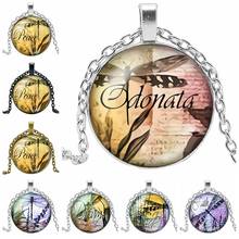 HOT!  New Creative Sketch Biology Dragonfly Specimen Glass Convex Round Pendant Fashion Charm Girl Jewelry Necklace Accessories 2024 - buy cheap