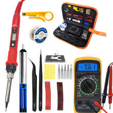 80W Digital Electric Soldering Iron 220V 110V Temperature  Adjustable LCD display Solder welding iron tool kit  Tips 60W/80W 2024 - купить недорого