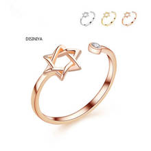 3 Color Original David Star Ring Gold Color Rings For Women Simple Rhinestone Hexagram Open Ring for Girl Jewelry gift Party 2024 - buy cheap