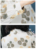 Женская шифоновая блузка с длинным рукавом, V-образным вырезом и принтом, 3XL, 4XL, размера плюс 2024 - купить недорого