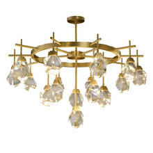 Art Deco Diamond Modern Gold Copper Crystal Stone Lustre Chandelier Lighting Suspension Luminaire Lampen For Dinning Room 2024 - buy cheap