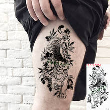 Waterproof Temporary Tattoo Sticker Tiger Big Animal Flower Flash Tatoo Fake Tatto Arm Back Leg Foot Body Art for Women Men 2024 - buy cheap