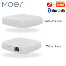 MOES Tuya ZigBee Wireless Gateway Hub Wired Multi-mode Bridge Bluetooth Remote Controller Mesh Smart Life APP Alexa Google Home 2024 - buy cheap