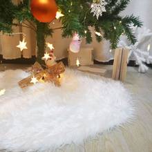 78/90/122cm Christmas Tree Skirt White Carpet Plush Base Floor Mat Cover Xmas New Year Party Decoration 2024 - buy cheap