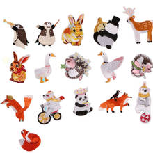 50pcs/lot Embroidery Patch Bear Bunny Anime Cartoon Animal Panda Cake Hedgehog Fox Music Clothing Decoration Iron Heat  Applique 2024 - buy cheap