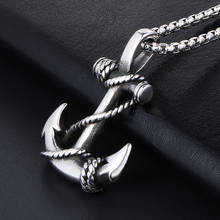 Vintage Personality Viking Anchor Necklace Pendant For Men Punk Stainless Steel Chain Anchor Pendant Men Jewelry Gift 2024 - buy cheap