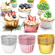 10/50pcs Cupcake Paper Cup Oilproof Cupcake Liner Baking Cup Tray Case Wedding Party Caissettes Golden Muffin  Wrapper Paper 2024 - buy cheap