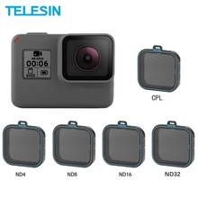 Telesin-kit de proteção para lente de câmera, conjunto de 3 peças nd4, 8 e 16, filtro de densidade neutra para gopro hero 5, hero 6, 7, acessório preto 2024 - compre barato