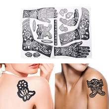 Modelo de henna para tatuagem, temporário e reutilizável, à prova d'água, unissex, faça você mesmo, forma de mão, arte corporal, adesivos, estêncil, arte manual 2024 - compre barato
