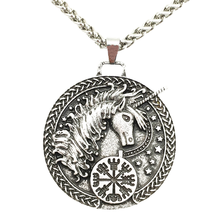 Nostalgia Unicorn Vegvisir Viking Compass Amulet Pendant Necklace Vikings Talisman Jewellery 2024 - buy cheap