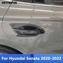 Для Hyundai Sonata 2020 2021 карбоновое волокно дверная ручка чаша крышка отделка Литье украшение рамка внешние аксессуары автомобильный Стайлинг 2024 - купить недорого
