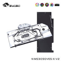 Водяной кулер Bykski для MSI Geforce RTX 3080 3090 VENTUS 3X 10G OC с задней пластиной, с полным покрытием водного блока, N-MS3090VES-X 2024 - купить недорого