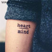 Мода боди-арт сердце ум буквы шаблон временные татуировки наклейки водонепроницаемый поддельные татуировки 1 шт 2024 - купить недорого