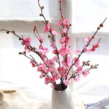 Flores artificiales de cerezo en flor, ramo de flores artificiales de seda, decoración para boda, bricolaje 2024 - compra barato
