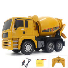 HUINA 1333 1:18 6CH Die-Cast Alloy Remote Control Mixer Engineering Truck Toys Static Model Caterpillar Wheel Kids RC Truck Gift 2024 - buy cheap