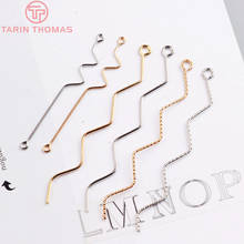 (4068)10PCS Champagne Gold Color Plated Brass Wave Curve Shaped Earring Connector for Jewerly Making Finding Accessories 2024 - buy cheap