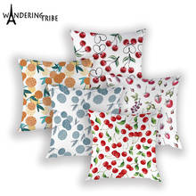 Nordic Cherry Pillow Case farmhouse Decorative Cushion Cover Polyester Pillow Covers Fruit Sofa Cushion Case 45*45 Pillows Cases 2024 - buy cheap