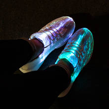 UncleJerry Size 25-47 New Summer Led Fiber Optic Shoes for girls boys men women USB Recharge glowing Sneakers Man light up shoes 2024 - купить недорого