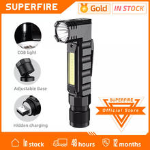 New Supfire G19 Portable LED+COB flashlight With Magnet USB Rechargeable Best For Fishing Camping Work Light Powerful Torch 2024 - купить недорого