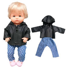 For 16 Inch Nenuco Baby Doll Clothes Jacket Fit 40cm Ropa Y Su Hermanita Doll Leather Coat 2024 - buy cheap