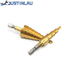 JUSTINLAU HSS Steel Titanium Step Drill Bits 4-12mm 4-20mm Step Cone Cutting Tools Steel Woodworking Wood Metal Drilling 2024 - buy cheap