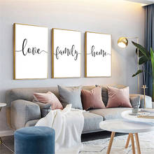 Família amor casa citações uma linha pintura da lona nordic arte da parede cartazes e impressões minimalista fotos sala de estar decoração casa 2024 - compre barato
