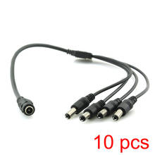 10x DC Power 1 Female To 4 Male Plug Cable 5.5x2.1mm Splitter Security Adapter 2024 - buy cheap