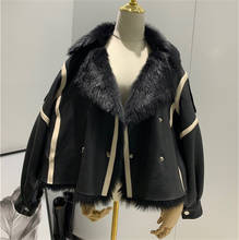 Winter New Women Sheep Wool Fur Real leather jacket sheepskin Double face Coat Oversized 2024 - buy cheap